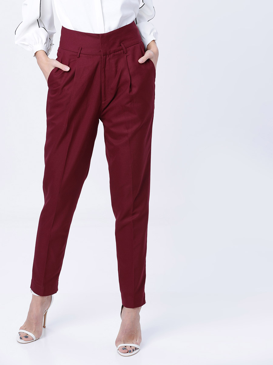 Buy Smarty Pants Women Poly Cotton Peg Trouser SMPT-96-XS (Maroon; X-Small)  at Amazon.in